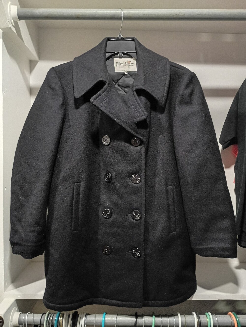 Vintage Fox Knapp Wool Peacoat